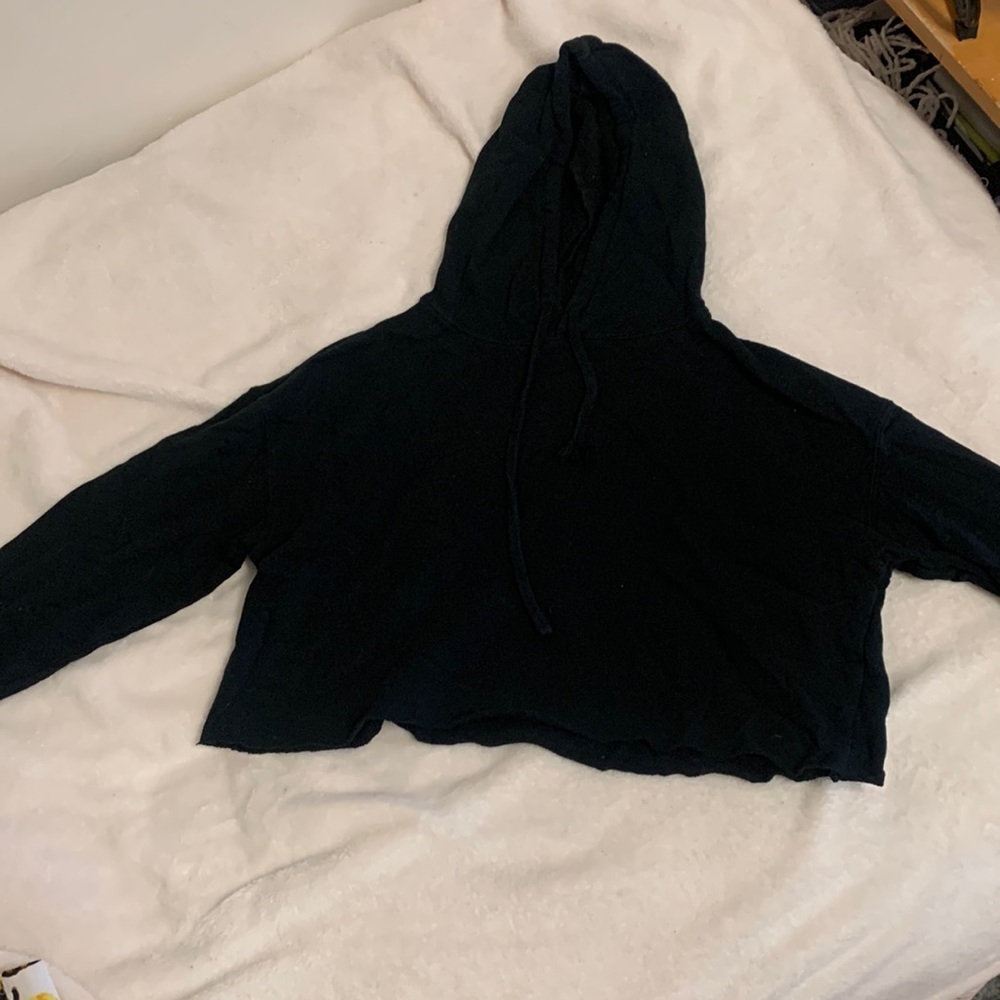 Cropped black hoodie